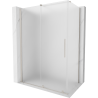 Mexen Velar Sliding Shower Cabin 150 x 85 cm, Frosted, Brushed Nickel - 871-150-085-31-97