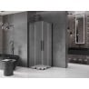 Mexen Velar Duo sliding shower enclosure 90 x 90 cm, frost, black - 871-090-090-32-70