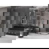 Mexen Velar Duo sliding shower cabin 90 x 80 cm, frost, black - 871-090-080-32-70