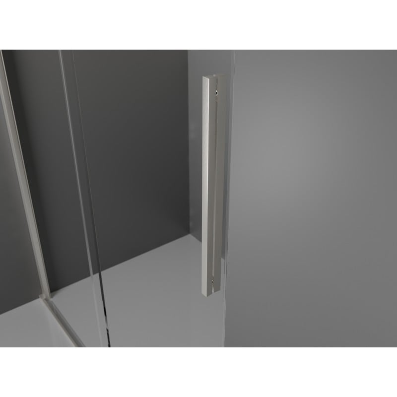 Mexen Velar Sliding Shower Cabin 150 x 85 cm, Frosted, Brushed Nickel - 871-150-085-31-97