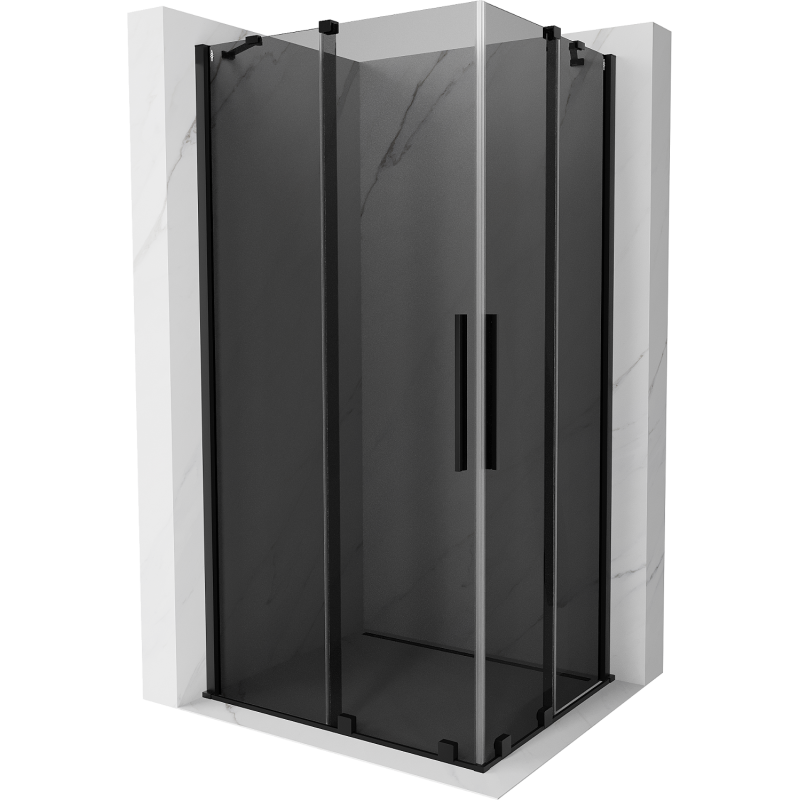 Mexen Velar Duo sliding shower cabin 90 x 80 cm, graphite, black - 871-090-080-42-70