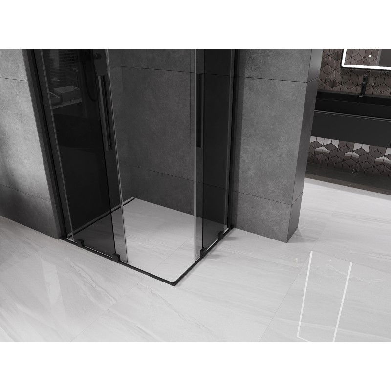 Mexen Velar Duo sliding shower enclosure 100 x 90 cm, graphite, black - 871-100-090-42-70