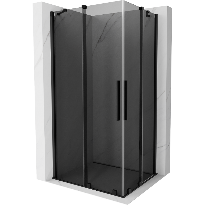 Mexen Velar Duo sliding shower enclosure 100 x 90 cm, graphite, black - 871-100-090-42-70