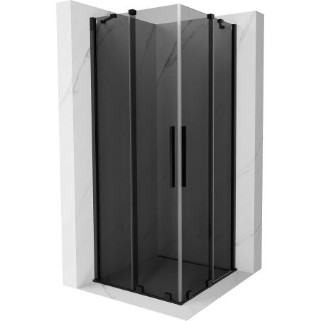 Mexen Velar Duo sliding shower enclosure 100 x 100 cm, graphite, black - 871-100-100-42-70