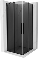 Mexen Velar Duo sliding shower enclosure 100 x 100 cm, graphite, black - 871-100-100-42-70
