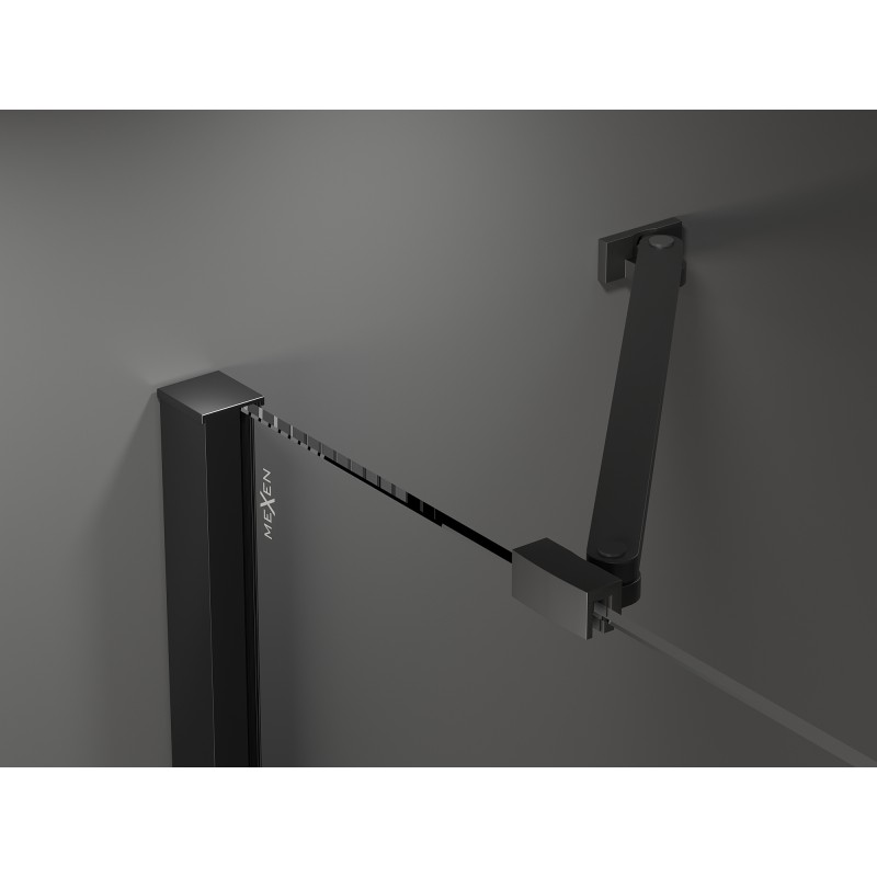 Mexen Velar Duo Sliding Shower Enclosure 90 x 80 cm, Graphite, Black - 871-090-080-42-70