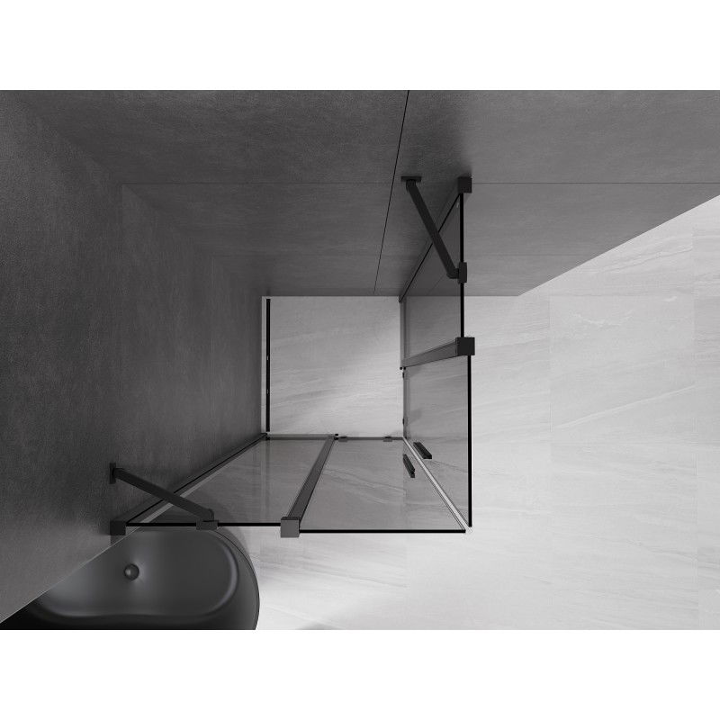 Mexen Velar Duo sliding shower enclosure 90 x 90 cm, graphite, black - 871-090-090-42-70