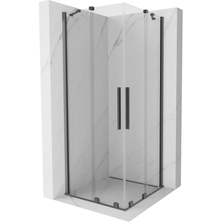 Mexen Velar Duo sliding shower enclosure 90 x 90 cm, transparent, gun metal - 871-090-090-02-95