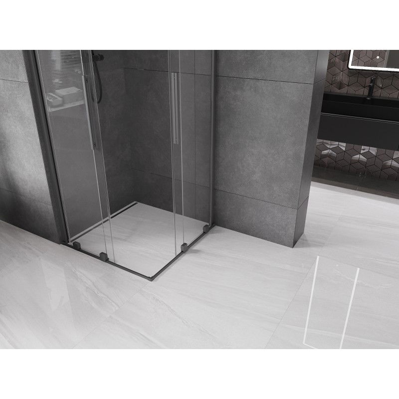 Mexen Velar Duo sliding shower enclosure 90 x 90 cm, transparent, gun metal - 871-090-090-02-95