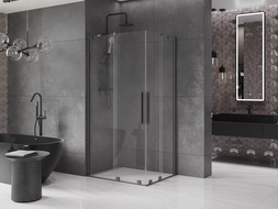 Mexen Velar Duo sliding shower cabin 100 x 90 cm, transparent, gun metal - 871-100-090-02-95