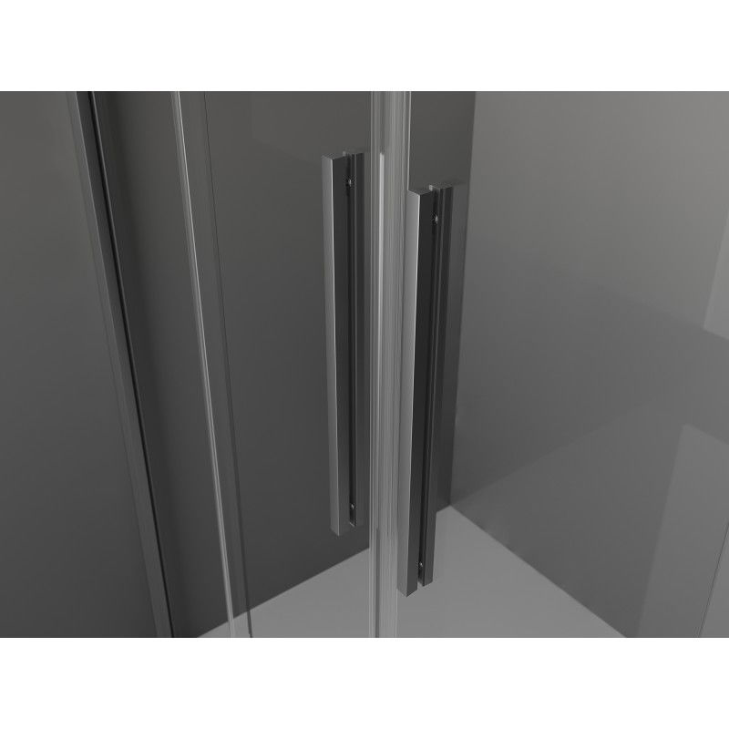 Mexen Velar Duo sliding shower enclosure 100 x 100 cm, transparent, gun metal - 871-100-100-02-95