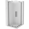 Mexen Velar Duo sliding shower enclosure 90 x 90 cm, frost, gun metal - 871-090-090-32-95