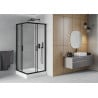 Mexen Rio square shower cubicle 90 x 90 cm, Transparent, Black + shower tray Rio, White - 860-090-090-70-00-4510