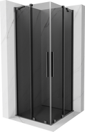 Mexen Velar Duo sliding shower enclosure 100 x 100 cm, graphite, gun metal - 871-100-100-42-95