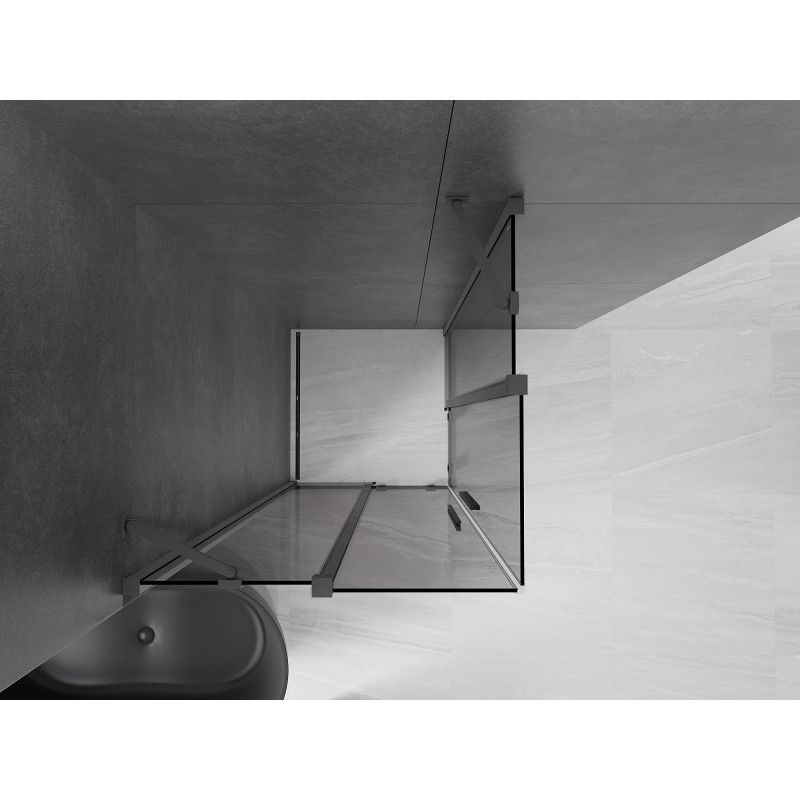 Mexen Velar Duo sliding shower cabin 100 x 100 cm, graphite, gun metal - 871-100-100-42-95