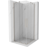 Mexen Velar Duo sliding shower enclosure 90 x 90 cm, transparent, brushed nickel - 871-090-090-02-97