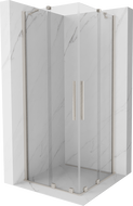Mexen Velar Duo sliding shower enclosure 90 x 90 cm, transparent, brushed nickel - 871-090-090-02-97