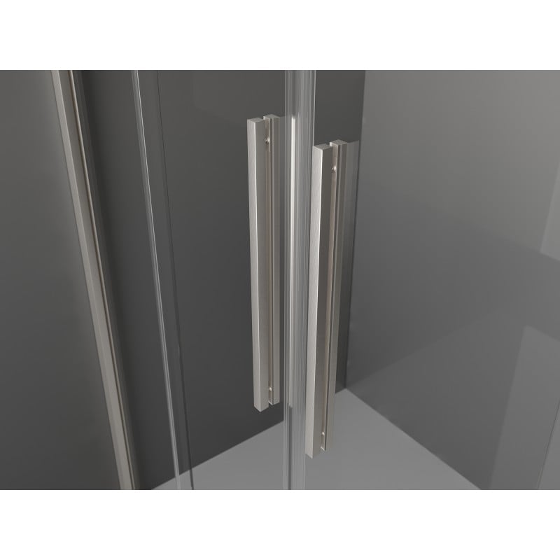 Mexen Velar Duo sliding shower enclosure 90 x 80 cm, transparent, brushed nickel - 871-090-080-02-97