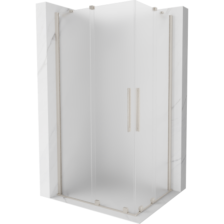 Mexen Velar Duo sliding shower cabin 100 x 90 cm, frost, brushed nickel - 871-100-090-32-97