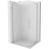 Mexen Velar Duo sliding shower enclosure 100 x 90 cm, frosted, brushed nickel - 871-100-090-32-97