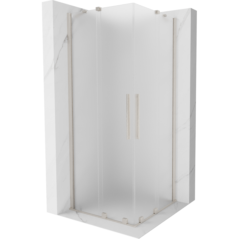 Mexen Velar Duo sliding shower cabin 80 x 80 cm, frost, brushed nickel - 871-080-080-32-97
