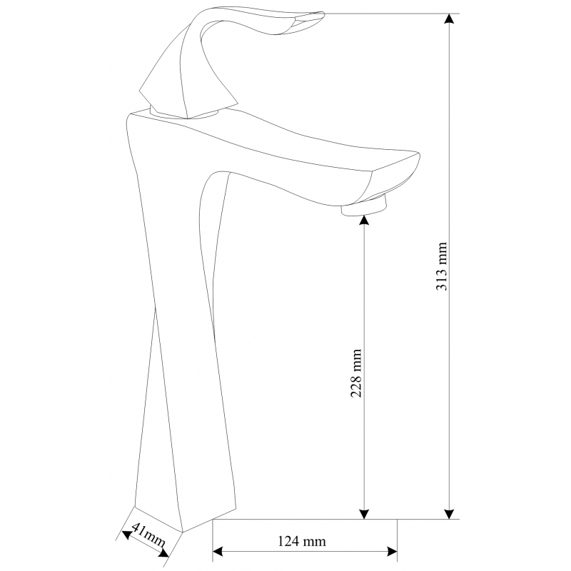 Mexen Estrella high washbasin tap, gold - 72310-50