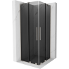 Mexen Velar Duo sliding shower cabin 90 x 90 cm, graphite, brushed nickel - 871-090-090-42-97