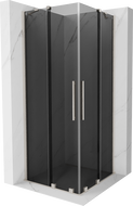 Mexen Velar Duo sliding shower enclosure 90 x 90 cm, graphite, brushed nickel - 871-090-090-42-97