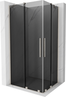 Mexen Velar Duo sliding shower cabin 100 x 90 cm, graphite, brushed nickel - 871-100-090-42-97