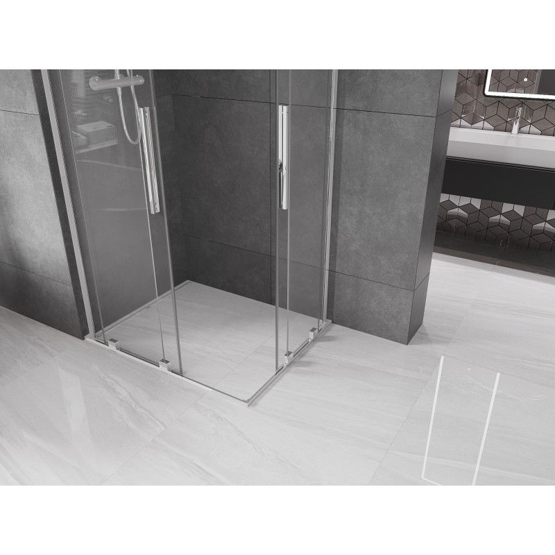 Mexen Velar L Duo sliding shower cabin 90 x 80 cm, transparent, chrome - 871-090-080-02-03-01