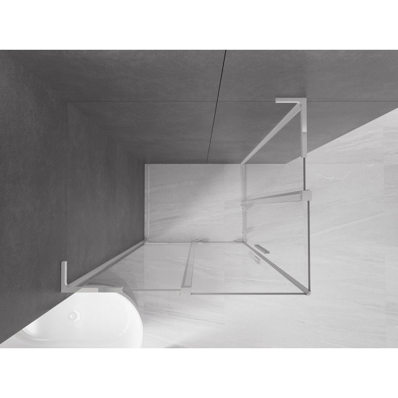 Mexen Velar L Duo sliding shower cabin 90 x 80 cm, transparent, chrome - 871-090-080-02-03-01