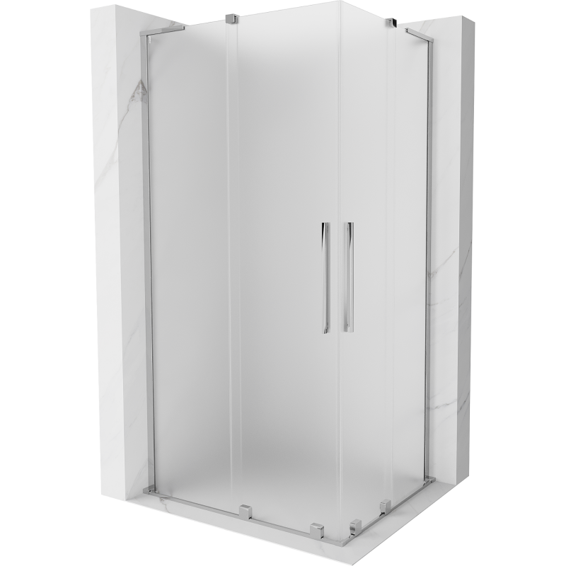 Mexen Velar L Duo sliding shower cabin 100 x 90 cm, frost, chrome - 871-100-090-02-33-01