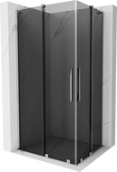 Mexen Velar L Duo Sliding Shower Enclosure 90 x 80 cm, Graphite, Chrome - 871-090-080-02-43-01