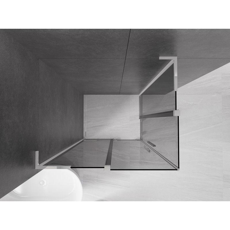 Mexen Velar L Duo Sliding Shower Enclosure 100 x 90 cm, Graphite, Chrome - 871-100-090-02-43-01