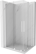 Mexen Velar L Duo sliding shower enclosure 90 x 80 cm, transparent, white - 871-090-080-02-03-20