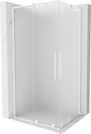 Mexen Velar L Duo sliding shower enclosure 100 x 90 cm, frost, white - 871-100-090-02-33-20
