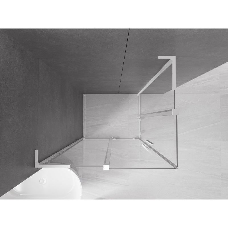 Mexen Velar L Duo sliding shower cabin 90 x 80 cm, transparent, white - 871-090-080-02-03-20
