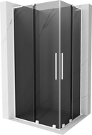 Mexen Velar L Duo sliding shower enclosure 90 x 80 cm, graphite, white - 871-090-080-02-43-20