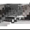 Mexen Velar L Duo sliding shower enclosure 90 x 80 cm, graphite, white - 871-090-080-02-43-20