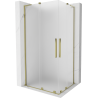 Mexen Velar L Duo sliding shower enclosure 100 x 90 cm, frosted, gold - 871-100-090-02-33-50