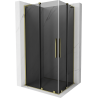 Mexen Velar L Duo sliding shower cabin 100 x 90 cm, graphite, gold - 871-100-090-02-43-50