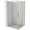 Mexen Velar L Duo sliding shower enclosure 90 x 80 cm, transparent, brushed gold - 871-090-080-02-03-55