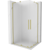 Mexen Velar L Duo sliding shower cabin 90 x 80 cm, frosted, brushed gold - 871-090-080-02-33-55