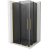 Mexen Velar L Duo sliding shower enclosure 90 x 80 cm, graphite, brushed gold - 871-090-080-02-43-55