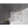 Mexen Velar L Duo sliding shower cabin 100 x 90 cm, transparent, brushed gold - 871-100-090-02-03-55