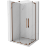 Mexen Velar L Duo sliding shower enclosure 90 x 80 cm, transparent, rose gold - 871-090-080-02-03-60