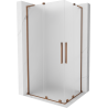 Mexen Velar L Duo Sliding Shower Cabin 100 x 90 cm, Frosted, Rose Gold - 871-100-090-02-33-60