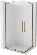 Mexen Velar L Duo Sliding Shower Cabin 100 x 90 cm, Frosted, Rose Gold - 871-100-090-02-33-60