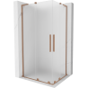 Mexen Velar L Duo Sliding Shower Enclosure 100 x 90 cm, Frosted, Brushed Copper - 871-100-090-02-33-65
