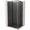 Mexen Velar L Duo Sliding Shower Enclosure 90 x 80 cm, graphite, brushed copper - 871-090-080-02-43-65